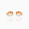 Fashion Geometric Coke Hamburger Brass Inlaid Zircon Ear Studs 1 Pair