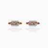 Fashion Geometric Coke Hamburger Brass Inlaid Zircon Ear Studs 1 Pair