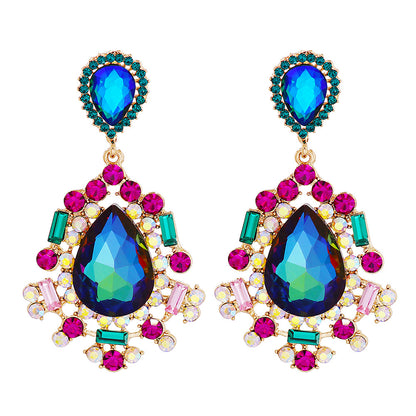 Ethnic Style Geometric Water Droplets Alloy Glass Women's Drop Earrings 1 Pair