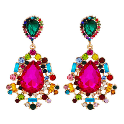 Ethnic Style Geometric Water Droplets Alloy Glass Women's Drop Earrings 1 Pair