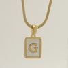 Fashion Letter Titanium Steel Plating Inlay Shell Pendant Necklace