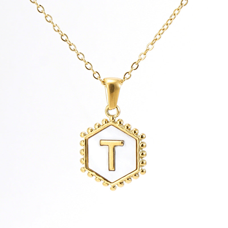 Fashion Letter Titanium Steel Plating Pendant Necklace 1 Piece