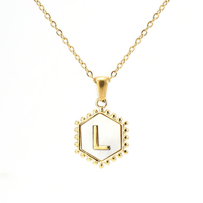 Fashion Letter Titanium Steel Plating Pendant Necklace 1 Piece