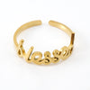 Fashion Letter Stainless Steel Open Ring 1 Piece