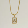 Fashion Letter Titanium Steel Plating Inlay Shell Pendant Necklace