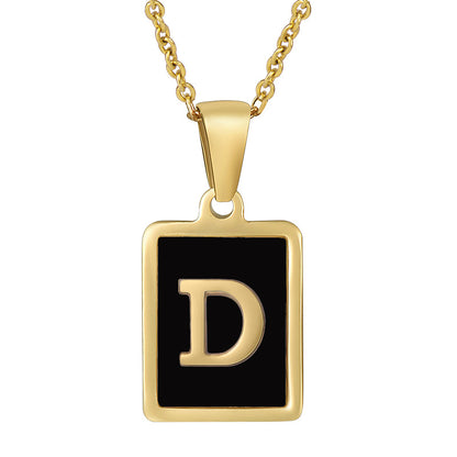 Fashion Letter Square Stainless Steel Titanium Steel Plating Pendant Necklace 1 Piece