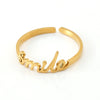 Fashion Letter Stainless Steel Open Ring 1 Piece