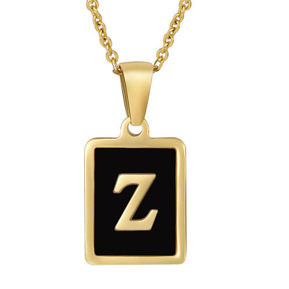 Fashion Letter Square Stainless Steel Titanium Steel Plating Pendant Necklace 1 Piece