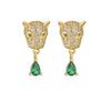 Fashion Bee Lizard Butterfly Copper Gold Plated Zircon Ear Studs 1 Pair