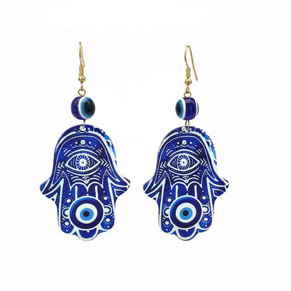 Fashion Palm Eye Arylic Women's Drop Earrings 1 Pair