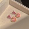 Sweet Heart Shape Flower Alloy Rhinestones Women's Drop Earrings 1 Pair