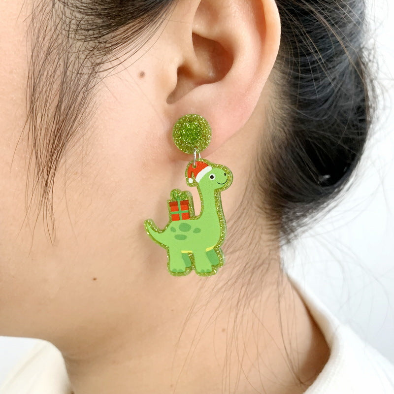 Cartoon Style Dinosaur Arylic Women's Drop Earrings 1 Pair