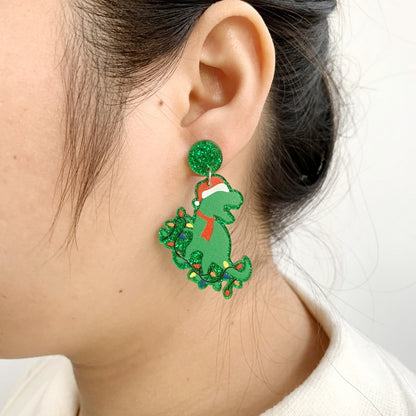 Cartoon Style Dinosaur Arylic Women's Drop Earrings 1 Pair