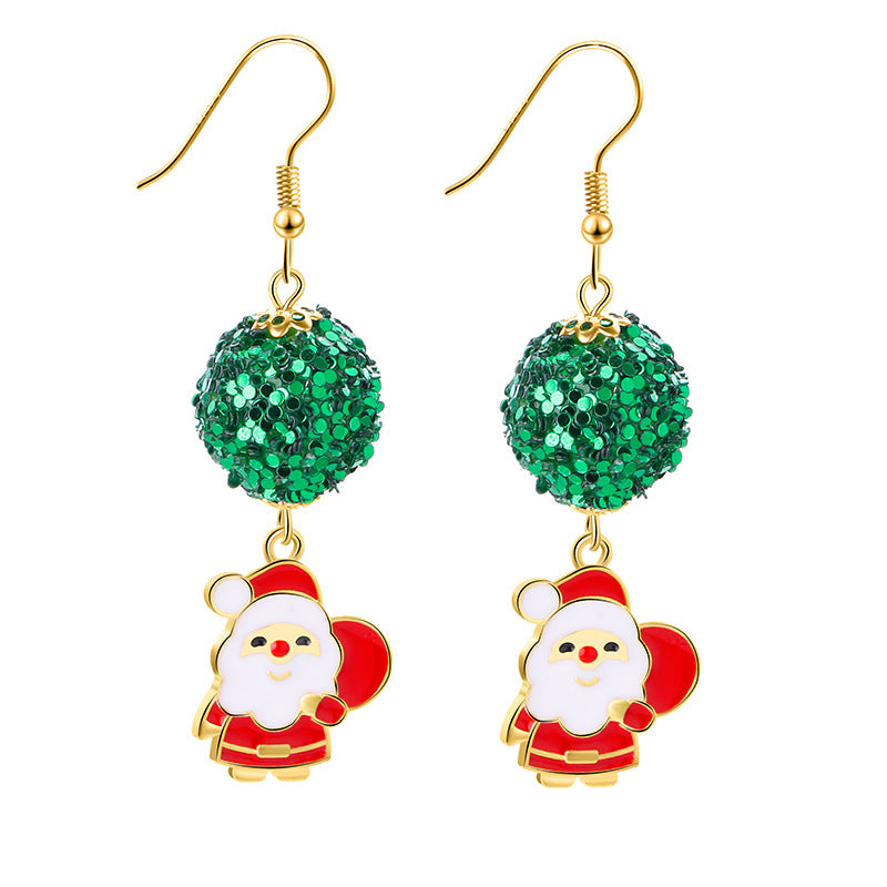 Fashion Santa Claus Elk Alloy Artificial Pearls Women's Earrings 1 Pair