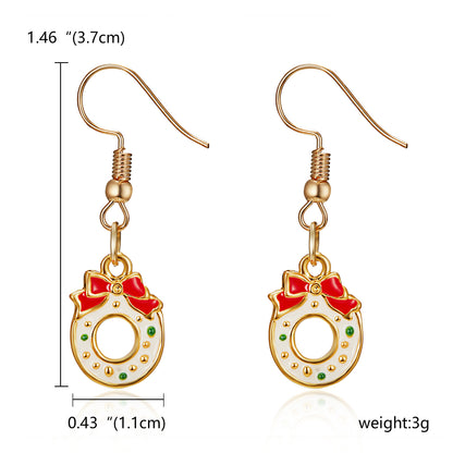 Fashion Christmas Tree Bow Knot Alloy Enamel Women's Drop Earrings 1 Pair