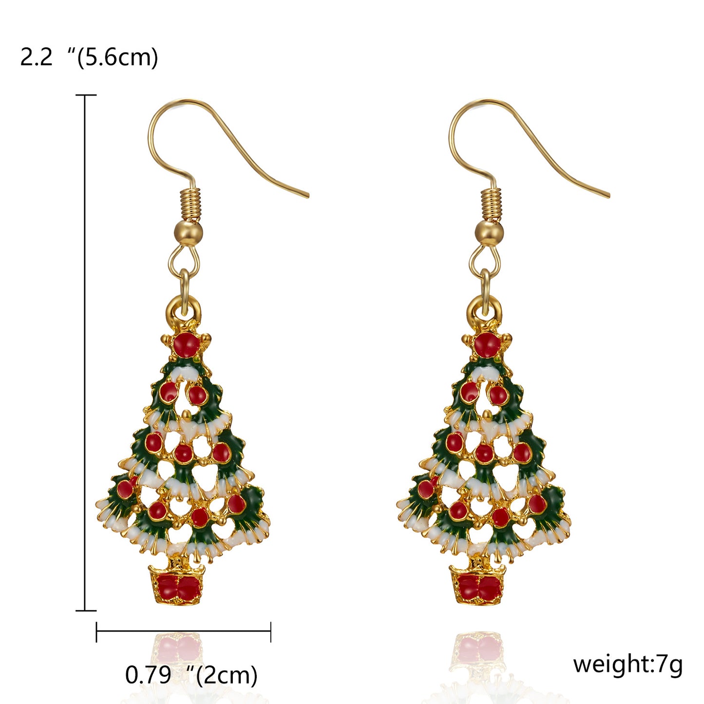 Fashion Christmas Tree Bow Knot Alloy Enamel Women's Drop Earrings 1 Pair