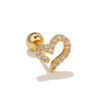 Glam Geometric Brass Inlay Zircon Ear Studs 1 Piece