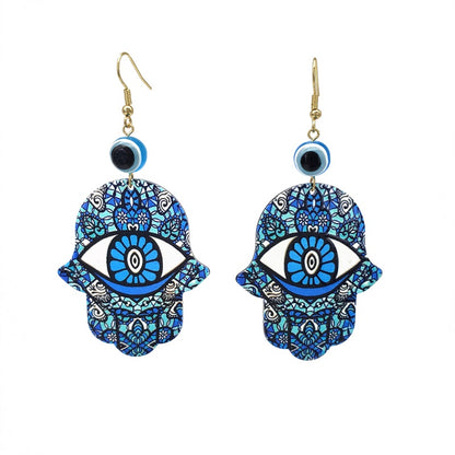 Fashion Palm Eye Arylic Women's Drop Earrings 1 Pair