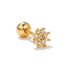 Glam Geometric Brass Inlay Zircon Ear Studs 1 Piece