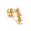 Glam Geometric Brass Inlay Zircon Ear Studs 1 Piece