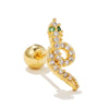 Glam Geometric Brass Inlay Zircon Ear Studs 1 Piece