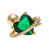 1 Piece Fashion Heart Shape Inlay Brass Zircon Earrings