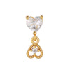 1 Piece Fashion Heart Shape Inlay Brass Zircon Earrings