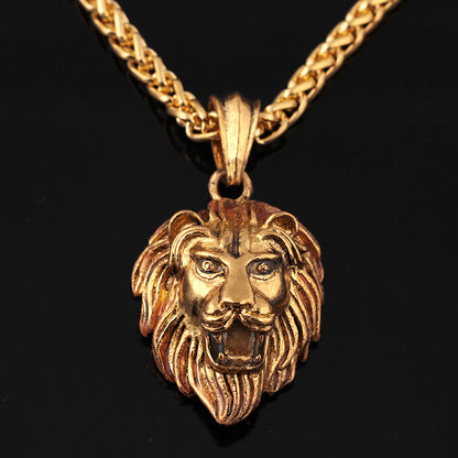 Fashion Lion Alloy Luminous Plating Inlay Rhinestones Men's Pendant Necklace 1 Piece