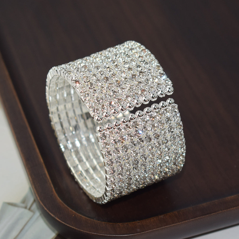 Fashion Geometric Alloy Rhinestone Rhinestones Women's Bangle