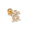 1 Piece Lady Geometric Inlay Brass Zircon Ear Studs