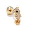 Fashion Flower Brass Inlay Zircon Ear Studs 1 Piece