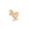 Fashion Flower Brass Inlay Zircon Ear Studs 1 Piece