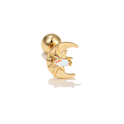 Glam Animal Brass Plating Zircon Ear Studs 1 Piece