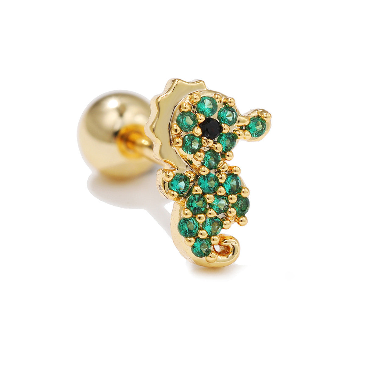 Glam Animal Brass Plating Zircon Ear Studs 1 Piece