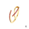 Fashion Geometric Copper Gold Plated Zircon Open Ring 1 Piece