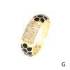 Fashion Geometric Copper Gold Plated Zircon Open Ring 1 Piece