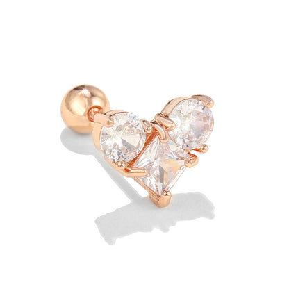 Love Ear Bone Studs Pink Peach Heart Star Moon Small Stud Earrings