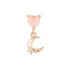 Love Ear Bone Studs Pink Peach Heart Star Moon Small Stud Earrings