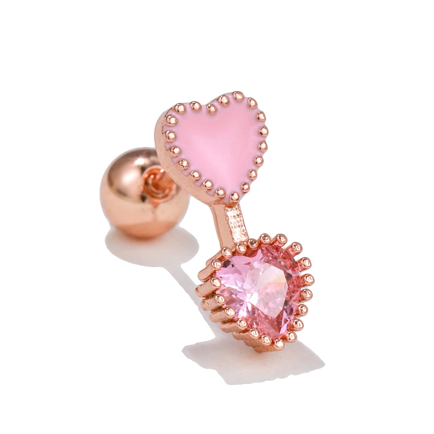 Love Ear Bone Studs Pink Peach Heart Star Moon Small Stud Earrings