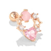 Love Ear Bone Studs Pink Peach Heart Star Moon Small Stud Earrings