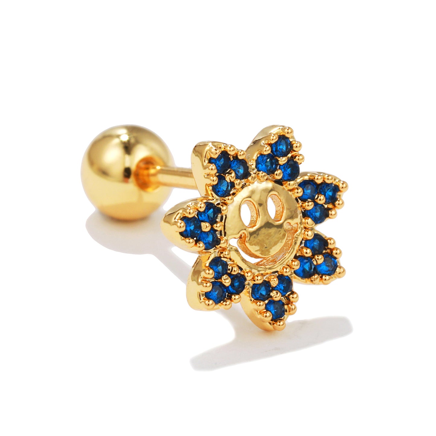 Fashion Geometric Brass Plating Zircon Ear Studs 1 Piece