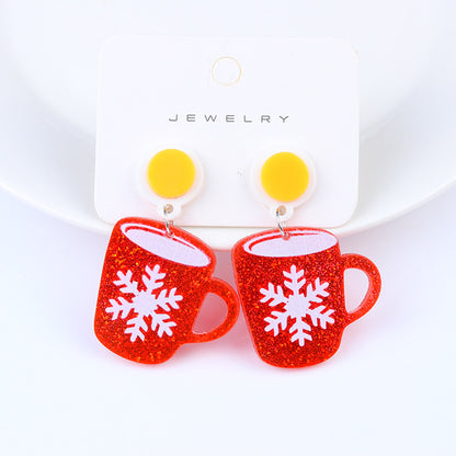 Fashion Christmas Tree Santa Claus Letter Arylic Stoving Varnish Women's Drop Earrings 1 Pair