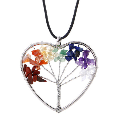 Ethnic Style Tree Artificial Crystal Alloy Beaded Hollow Out Women's Pendant Necklace 1 Piece