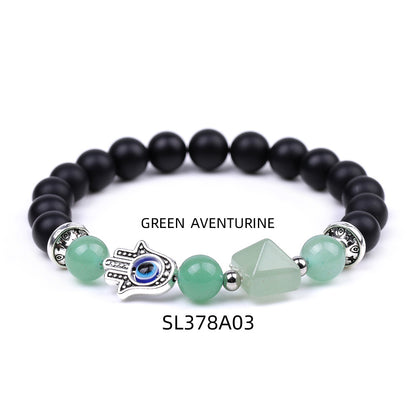 Fashion Devil's Eye Palm Artificial Crystal Stone Irregular Beaded Polishing Bracelets 1 Piece