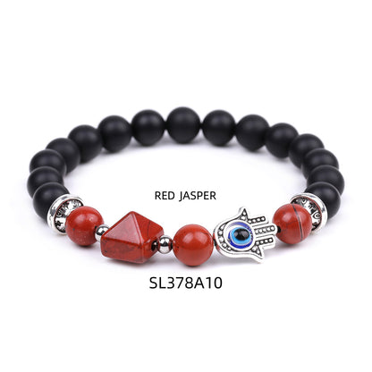 Fashion Devil's Eye Palm Artificial Crystal Stone Irregular Beaded Polishing Bracelets 1 Piece