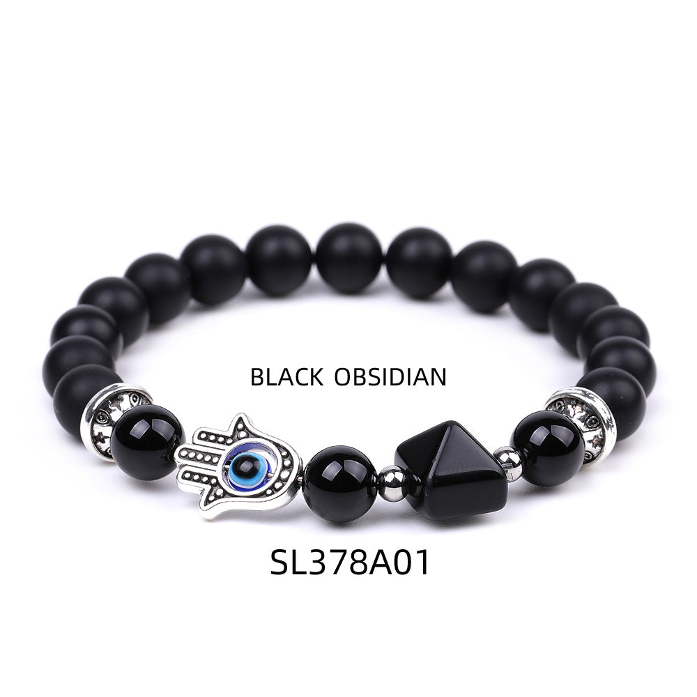 Fashion Devil's Eye Palm Artificial Crystal Stone Irregular Beaded Polishing Bracelets 1 Piece