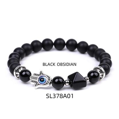 Fashion Devil's Eye Palm Artificial Crystal Stone Irregular Beaded Polishing Bracelets 1 Piece