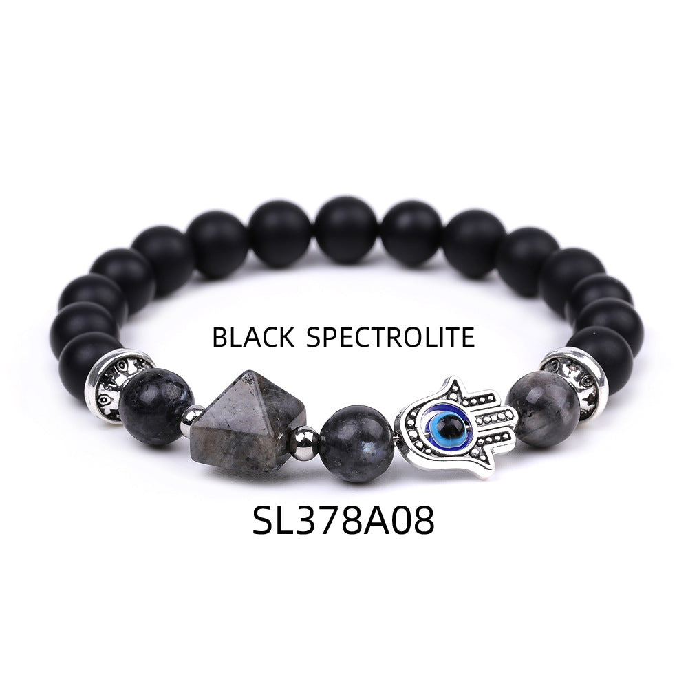 Fashion Devil's Eye Palm Artificial Crystal Stone Irregular Beaded Polishing Bracelets 1 Piece