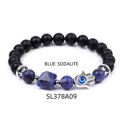 Fashion Devil's Eye Palm Artificial Crystal Stone Irregular Beaded Polishing Bracelets 1 Piece