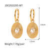 1 Pair Vintage Style Round Inlay Stainless Steel Zircon Earrings